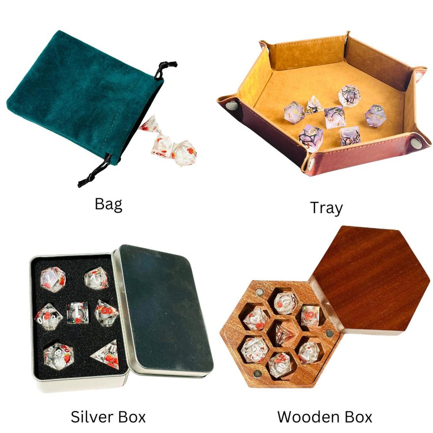 Sunflower Liquid Core DnD Dice Set, Sharp Edge D&D Dice Full Set, Dungeons and Dragons Polyhedral RPG DND Dice D6, D20, Gift for Gamer