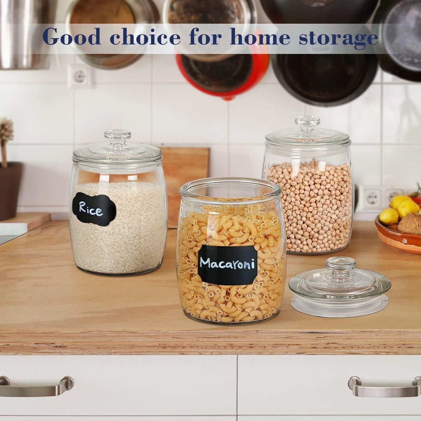 Half Gallon Glass Jars with Lid, Wide Mouth Cookie Jars Set of 2