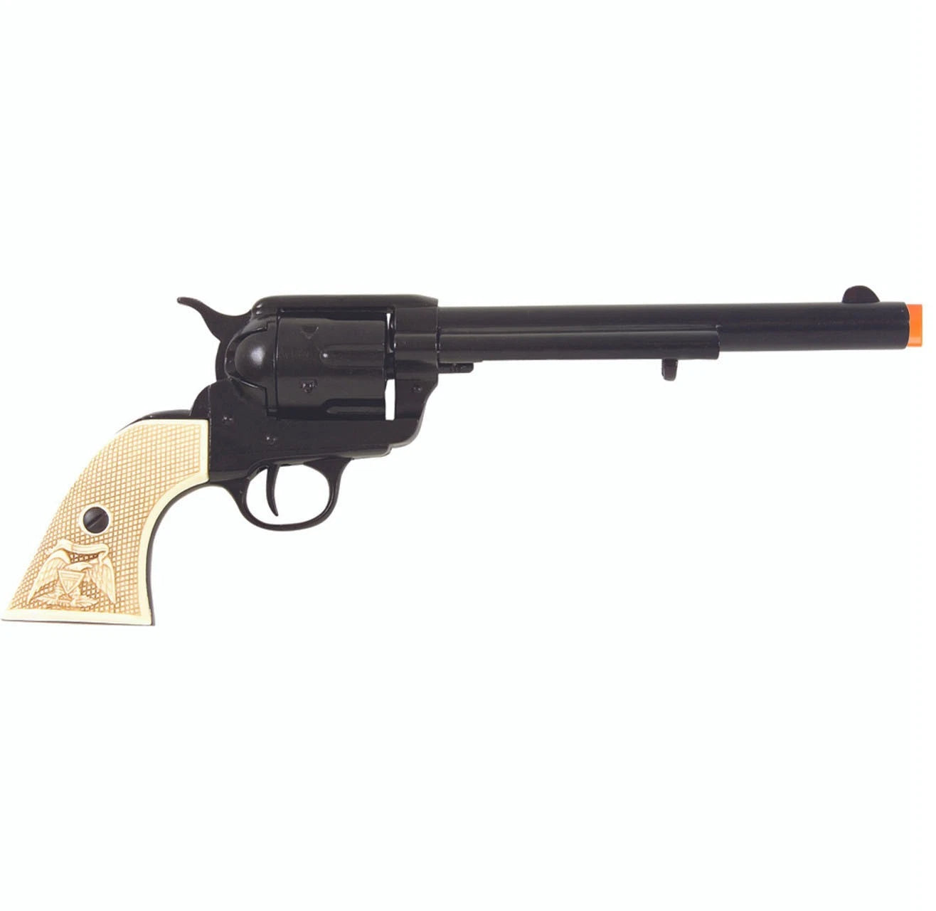 Old West M1873 Black Finish Cavalry Non-Firing Replica Revolver - Faux Ivory