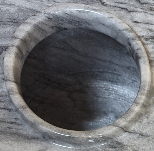 Legacy Round Natural Marble Cremation Urn in Gray