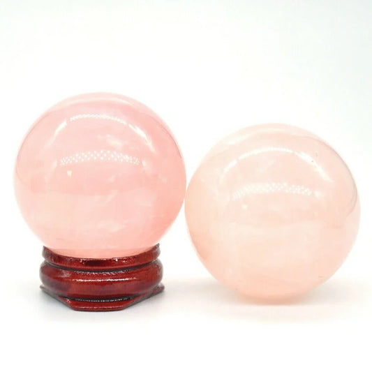 Natural Crystal Pink Rose Quartz Ball Polished Globe Massaging Reiki Healing Stone Sphere Home Decor Exquisite Collect Souvenir