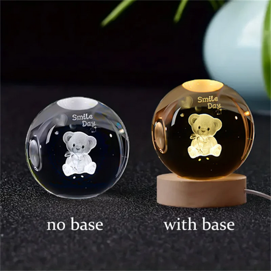 6cm with base 3D Crystal ball Crystal Planet Night Light Laser Engraved Solar System Globe Astronomy Birthday Gift Home Desktop Decoration