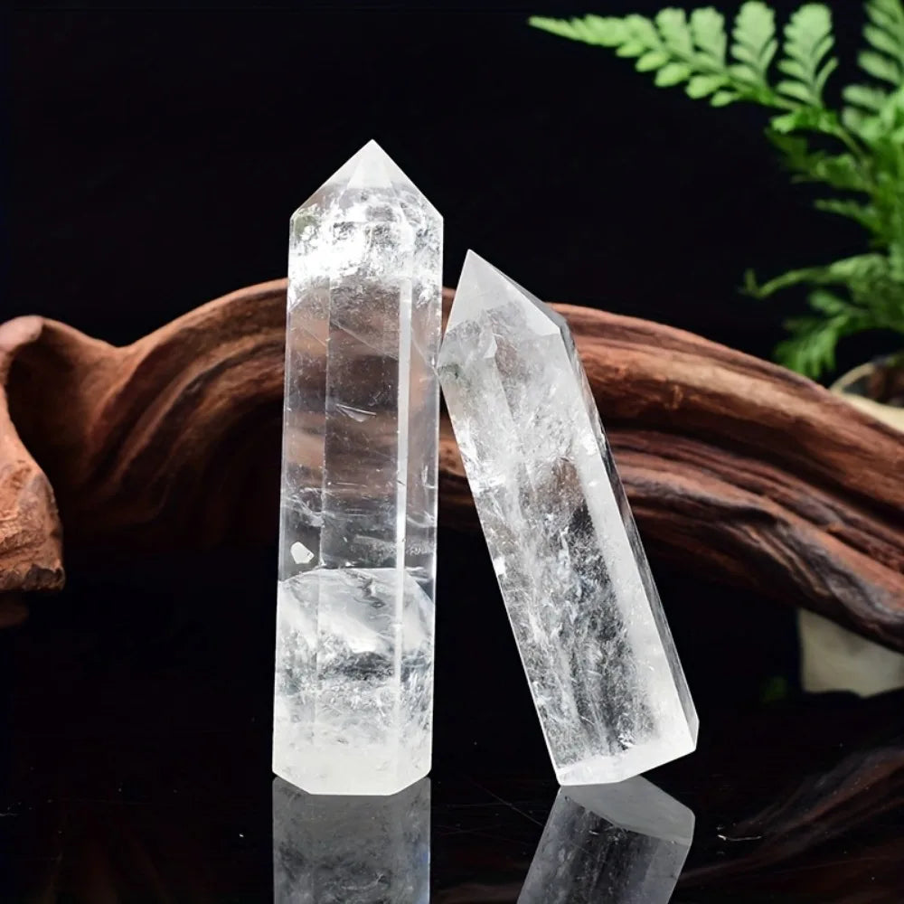 1PC 5-6cm Natural Clear Quartz point Transparency White Crystal Point Healing Stone Hexagonal Obelisk 50-80mm Wand Stone Room Decor