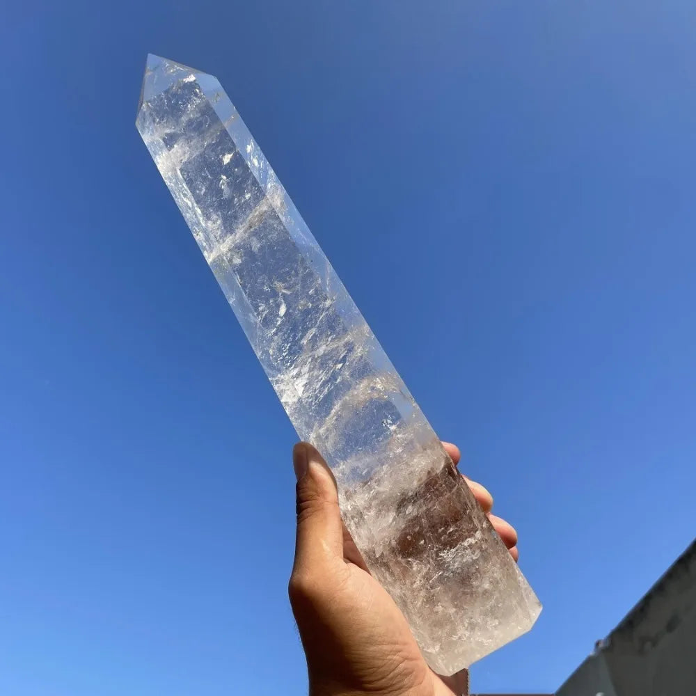 1PC 5-6cm Natural Clear Quartz point Transparency White Crystal Point Healing Stone Hexagonal Obelisk 50-80mm Wand Stone Room Decor