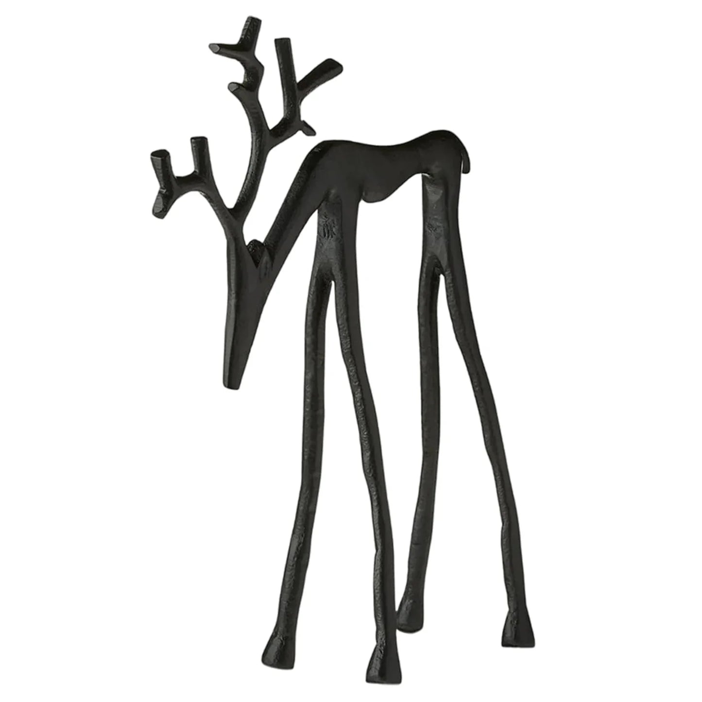 Black Reindeer Statues Xmas Reindeer Statue Black Metal Elk Statues for Livingroom Bedroom Office Home Decor