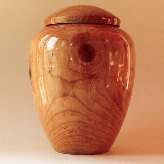 Hand Turned Pure Cherry Wood Companion Urn
