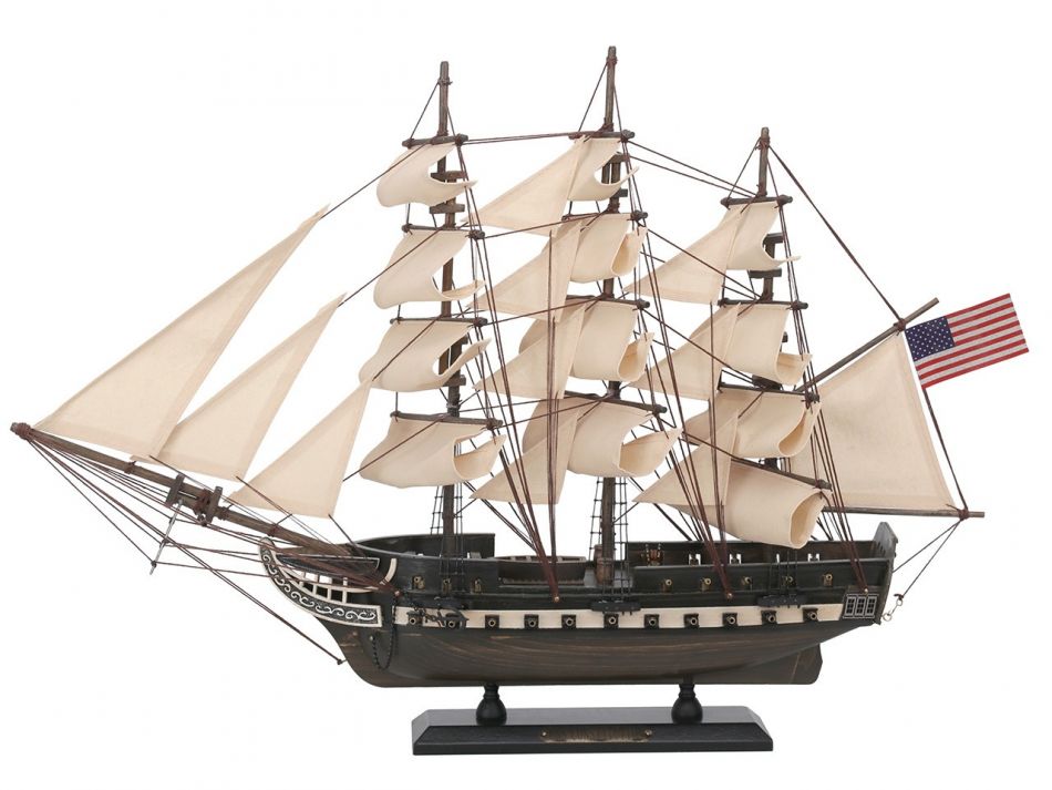 Wooden Rustic USS Constitution Tall Model Ship 24"