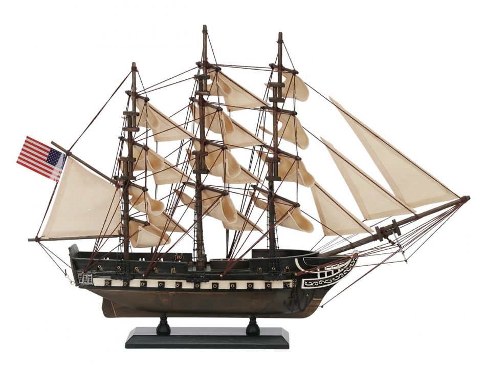 Wooden Rustic USS Constitution Tall Model Ship 24"