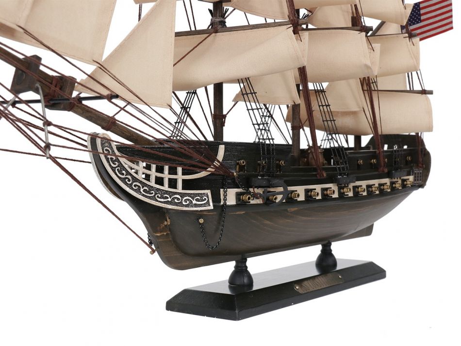 Wooden Rustic USS Constitution Tall Model Ship 24"