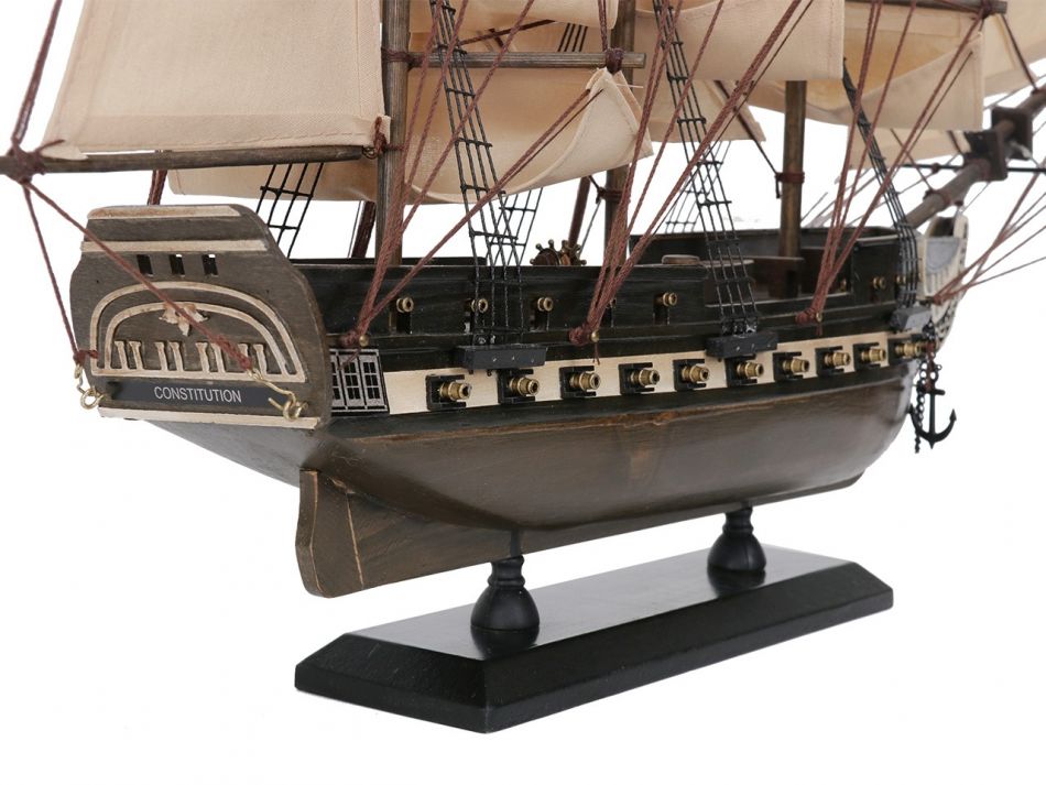 Wooden Rustic USS Constitution Tall Model Ship 24"