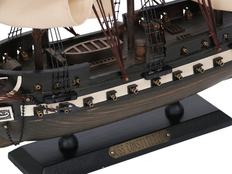 Wooden Rustic USS Constitution Tall Model Ship 24"