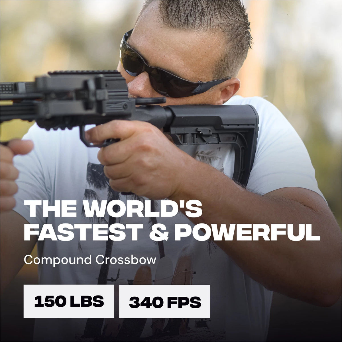 BALLISTA BAT Reverse Draw Compound Crossbow with L-Stock 340fps/150lbs/3.8lb