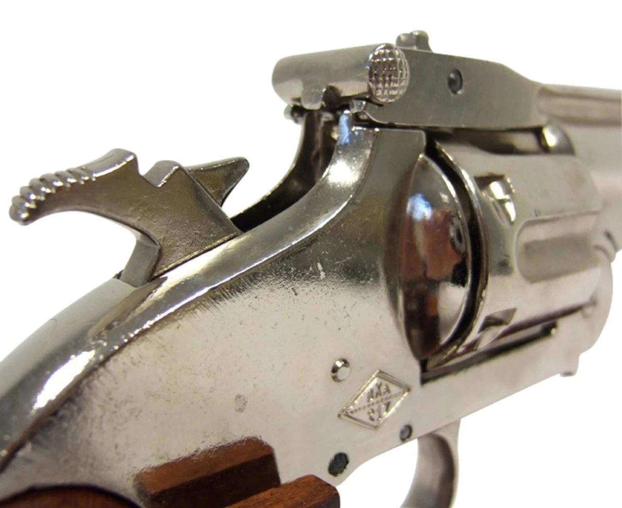 Denix Old West M1869 Schofield Nickel Finish Pistol - Non-Firing Replica