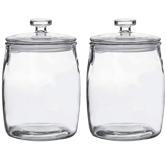 Half Gallon Glass Jars with Lid, Wide Mouth Cookie Jars Set of 2