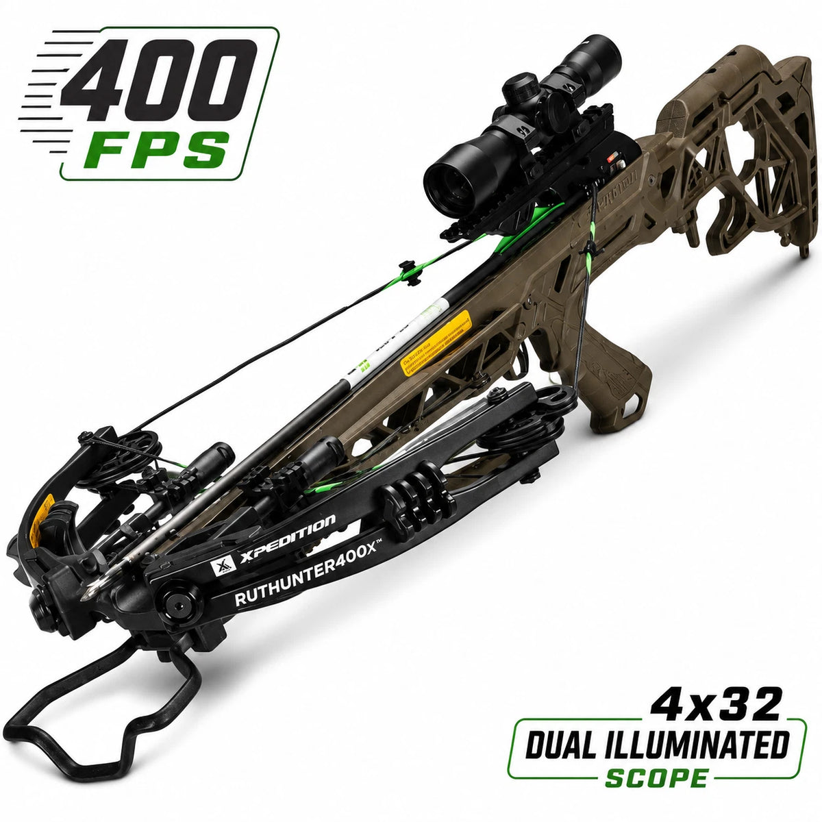 Xpedition Archery Rut Hunter 400X Crossbow 400 FPS 4x32 Illuminated Scope