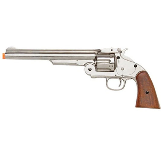 Denix Old West M1869 Schofield Nickel Finish Pistol - Non-Firing Replica
