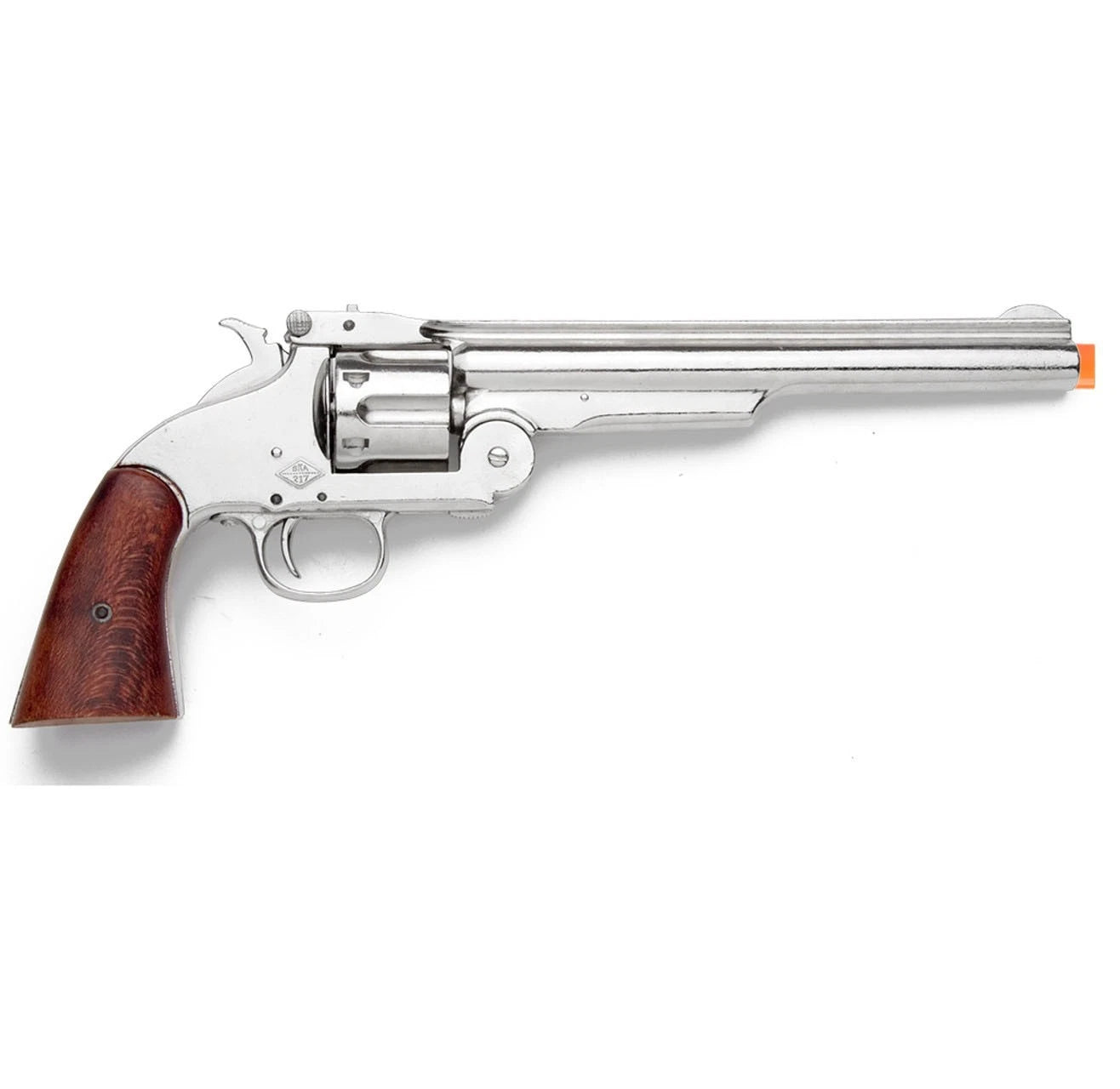 Denix Old West M1869 Schofield Nickel Finish Pistol - Non-Firing Replica