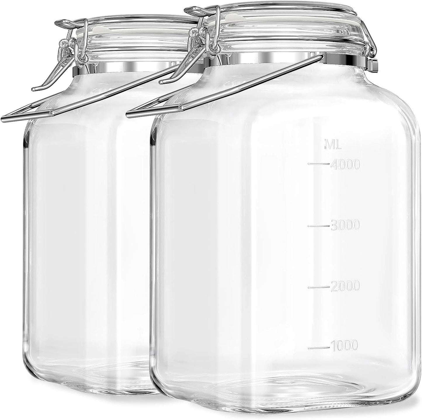 1.5 Gallon Glass Jars With Airtight Lid, Gallon Mason Jars Wide Mouth w Scale