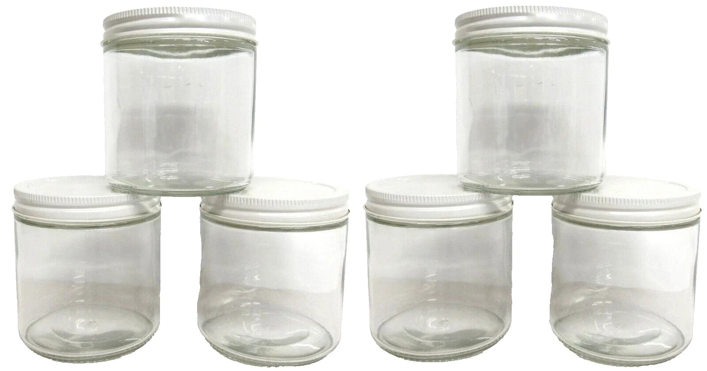 6 - 4 oz. Glass Bait Jars With Metal Lids 6 Pack