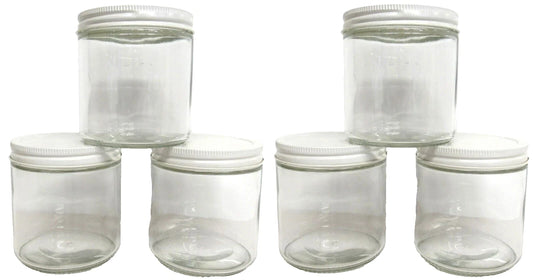 6 - 4 oz. Glass Bait Jars With Metal Lids 6 Pack