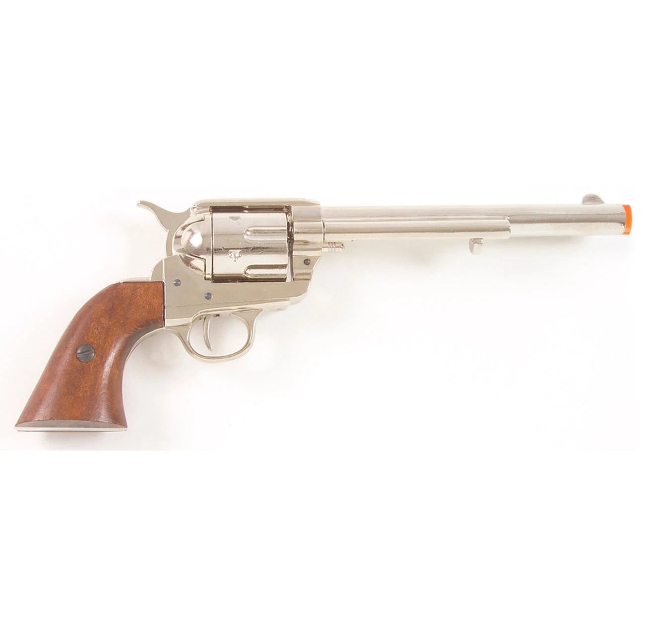 Denix Old West M1873 Nickel Finish Cavalry Barrel Replica Revolver NonFiring Gun