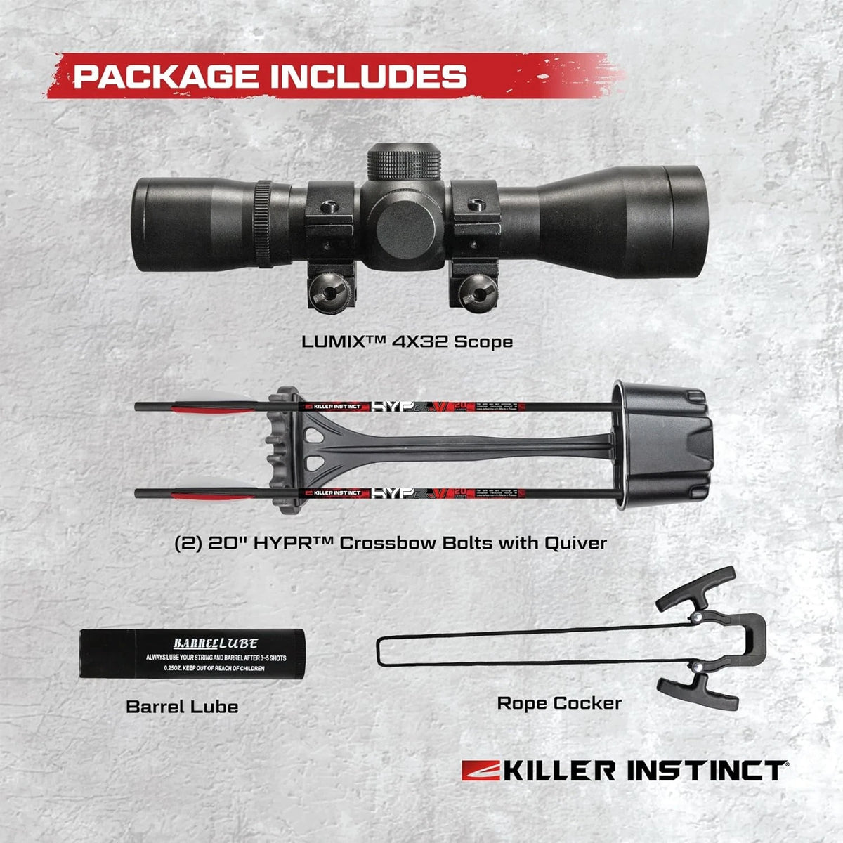 Killer Instinct Tempr-X Crossbow Kit - Hunting Bow Boss Lethal X