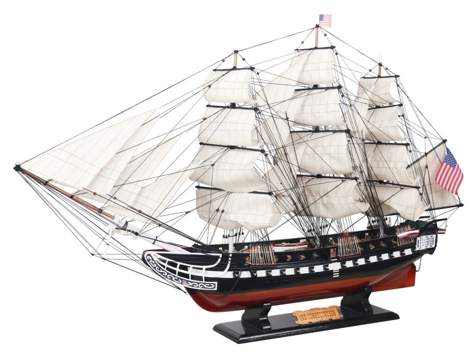 Wooden USS Constitution Tall Model Ship 50"