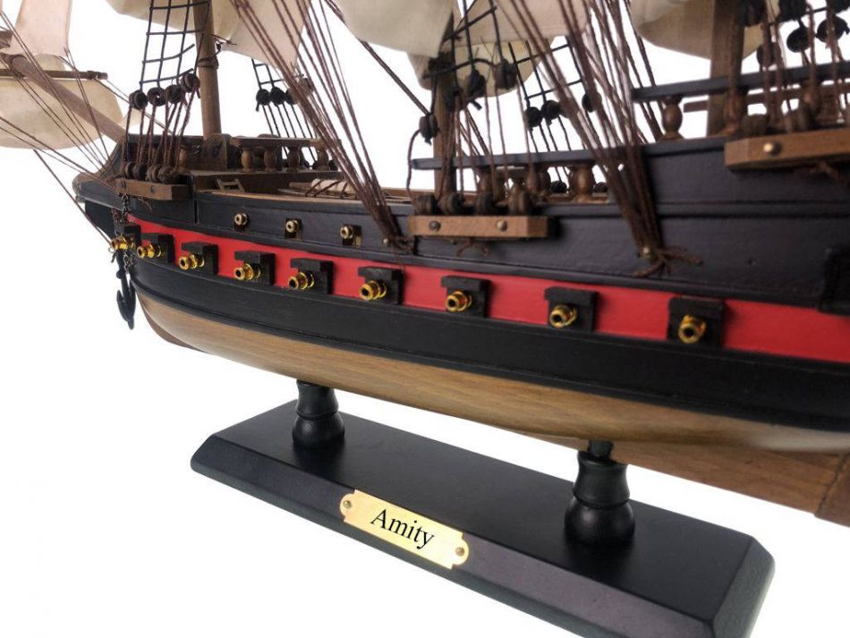 Wooden Thomas Tew's Amity White Sails Limited Model Pirate Ship 26"