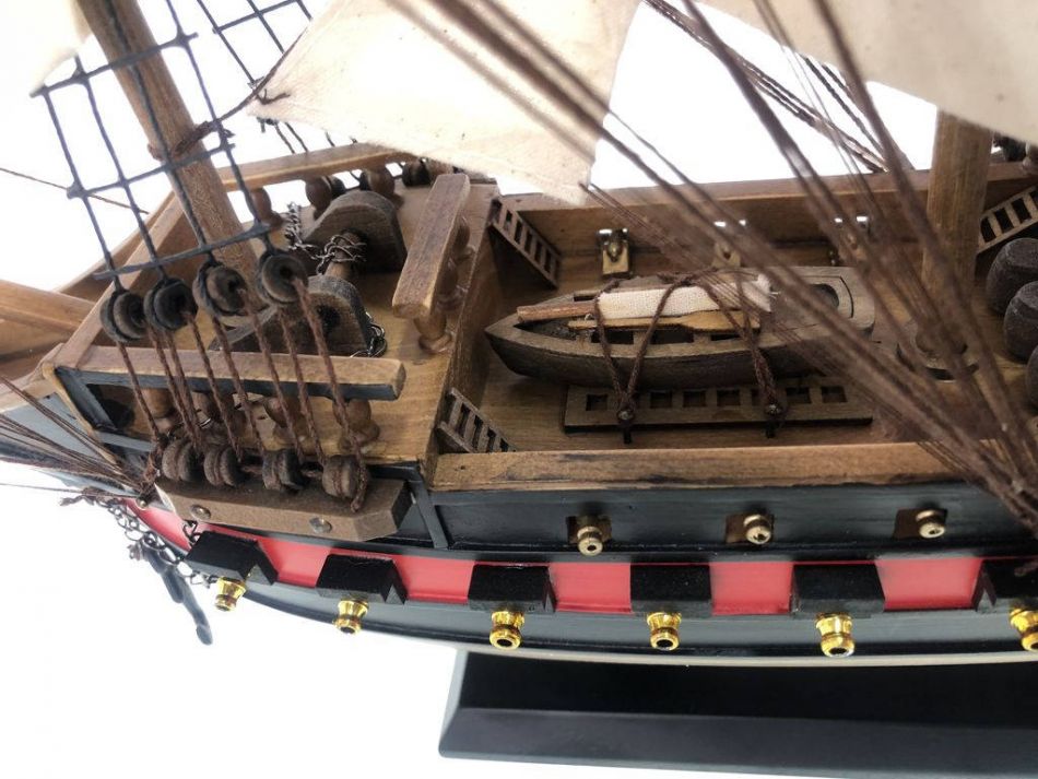 Wooden Thomas Tew's Amity White Sails Limited Model Pirate Ship 26"